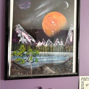 Framed Space Landscape Art Print